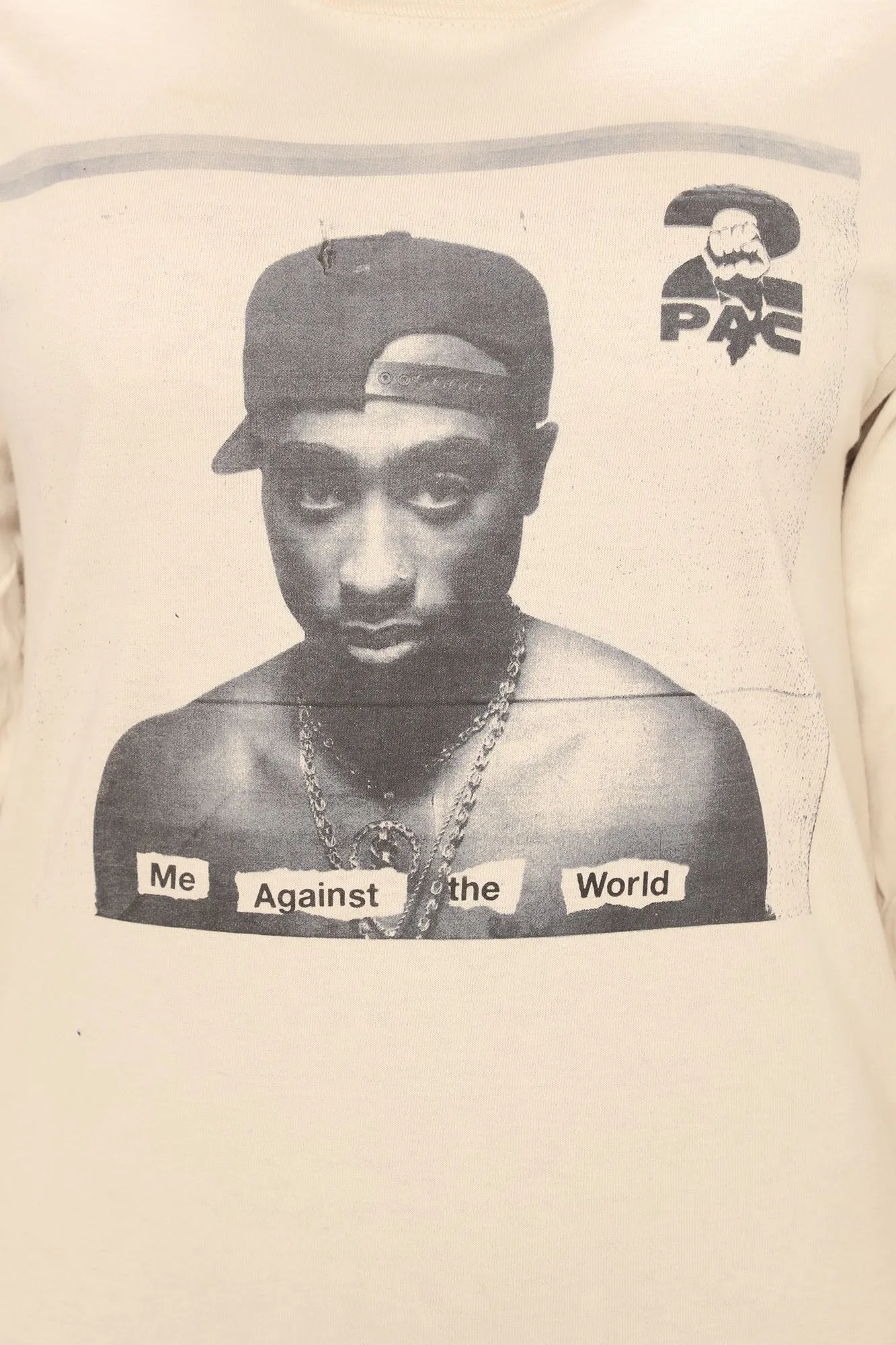 2Pac Me Against The World Long Sleeve Top - Sand