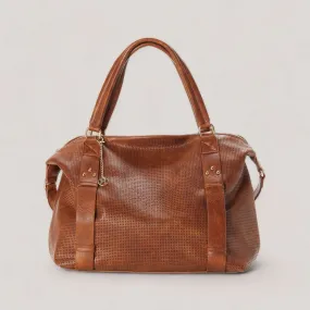 ALEXIS | Cognac Perforated Weekender