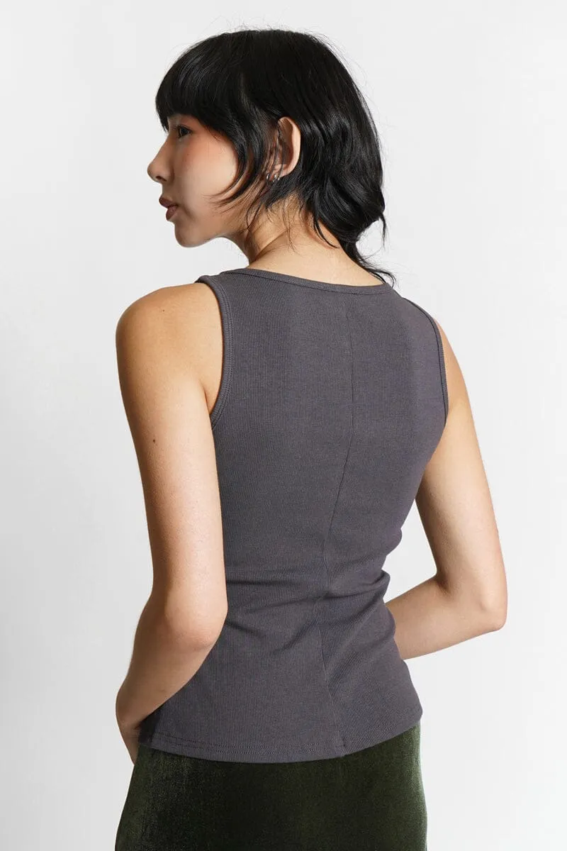 Opt for this optimized product title: **Stylish Arques Western Buckle Tank in Charcoal Ochre - Trendy Western-Inspired Sleeveless Top for Effortless Fashion**.