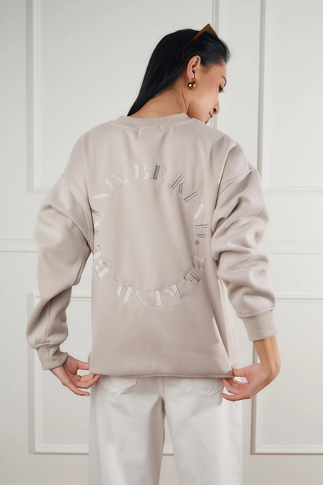 Be Kind Taupe Sweatshirt