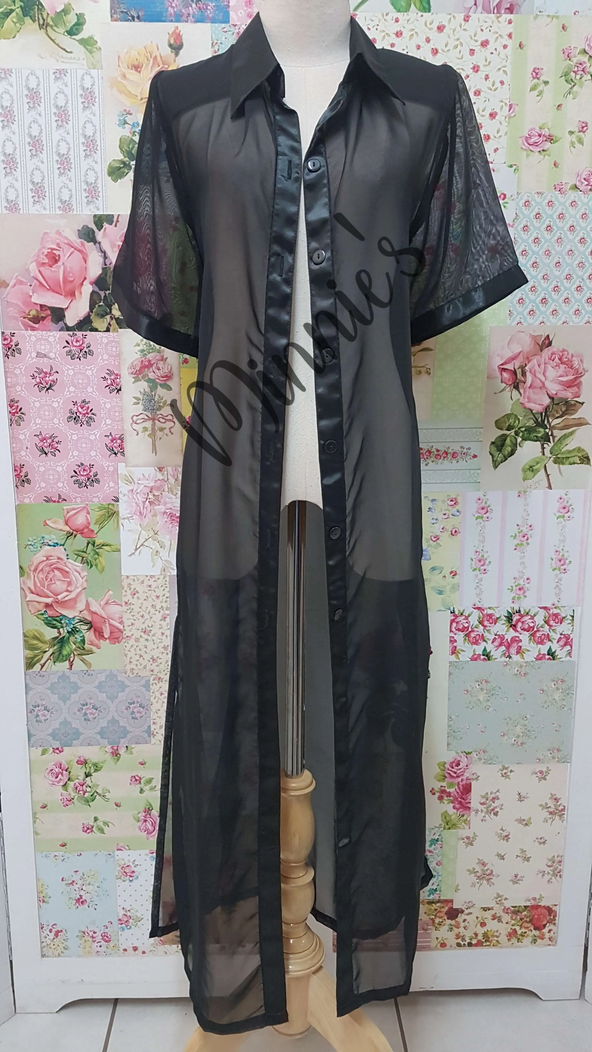 Black Chiffon Jacket BS071