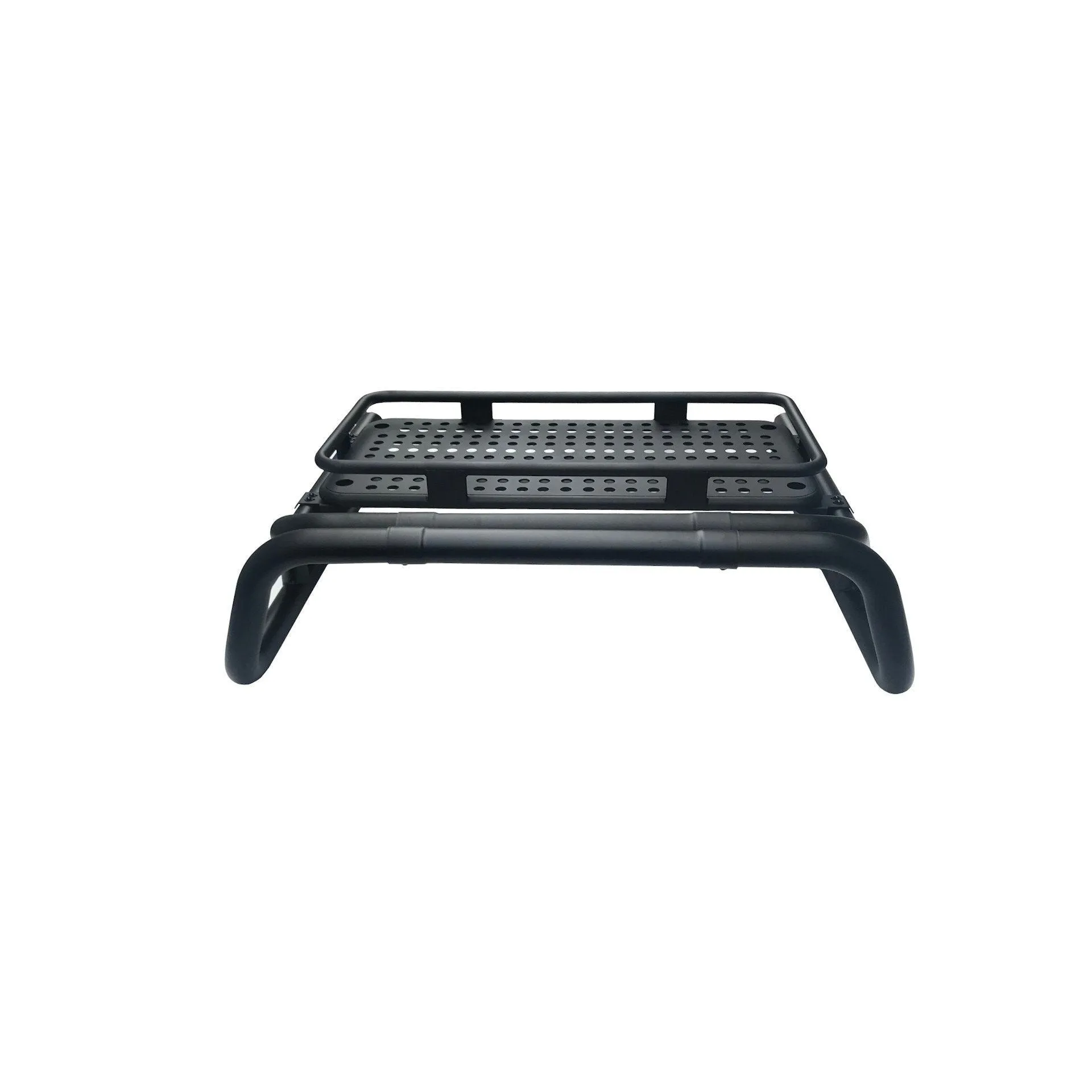 Black Long Arm Roll Sports Bar with Cargo Basket Rack for the Fiat Fullback