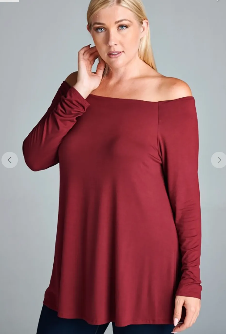 #C26 Jolie's Off The Shoulder Top (Wine)