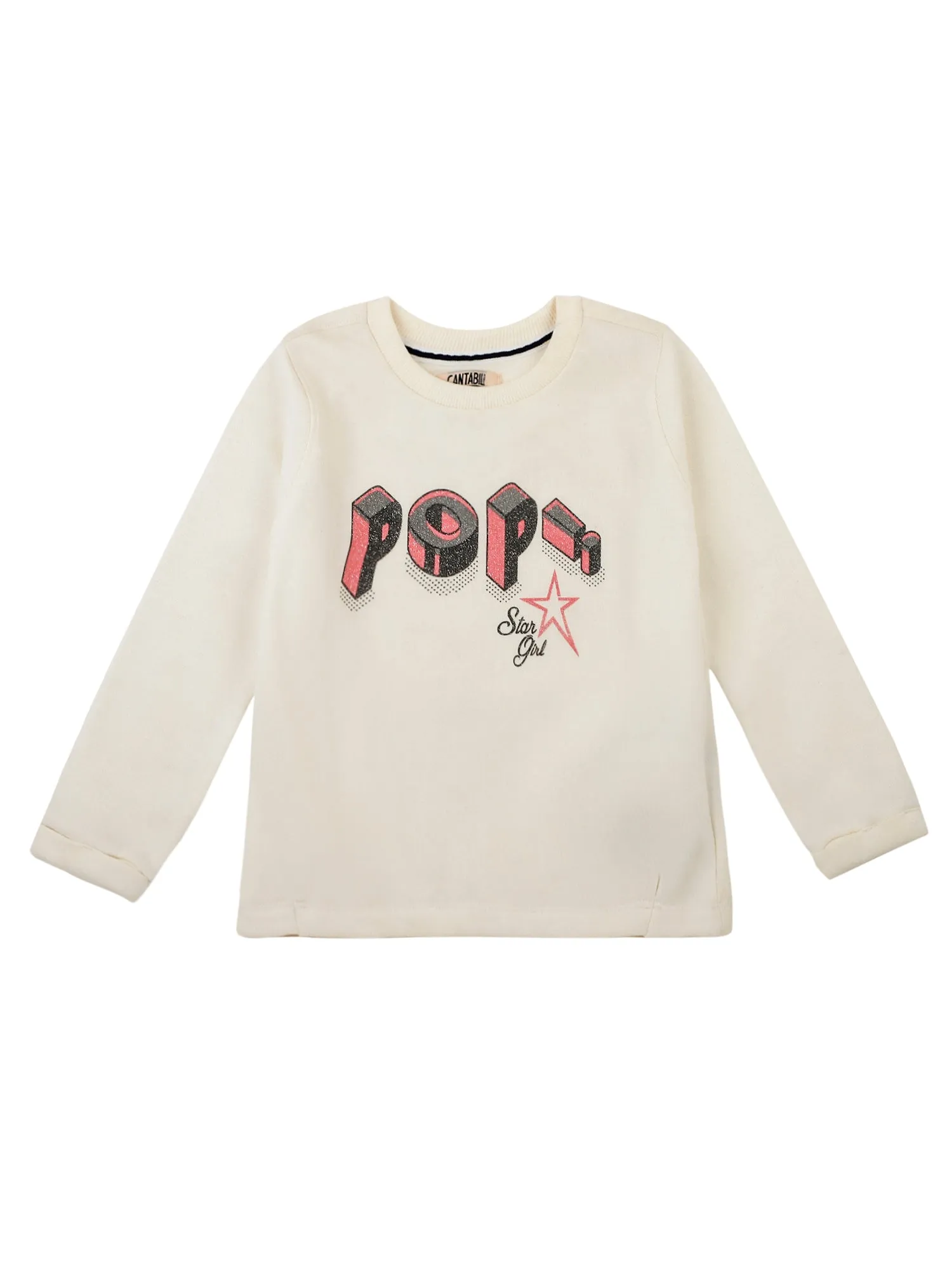 Cantabil  Girls Off White Sweatshirt