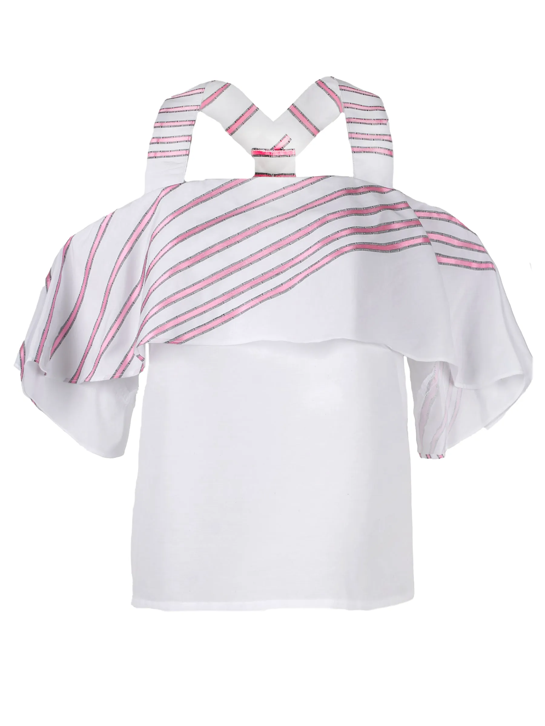 Cascade Top Pink Ribbon Stripe