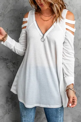 Casual White Long Sleeve Top