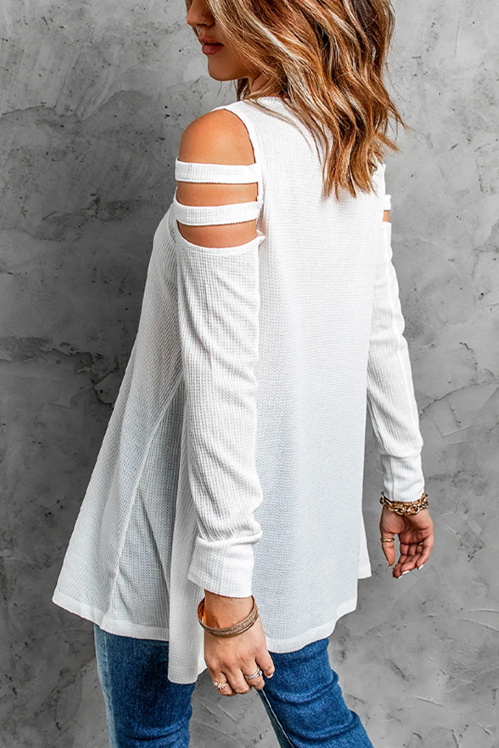 Casual White Long Sleeve Top