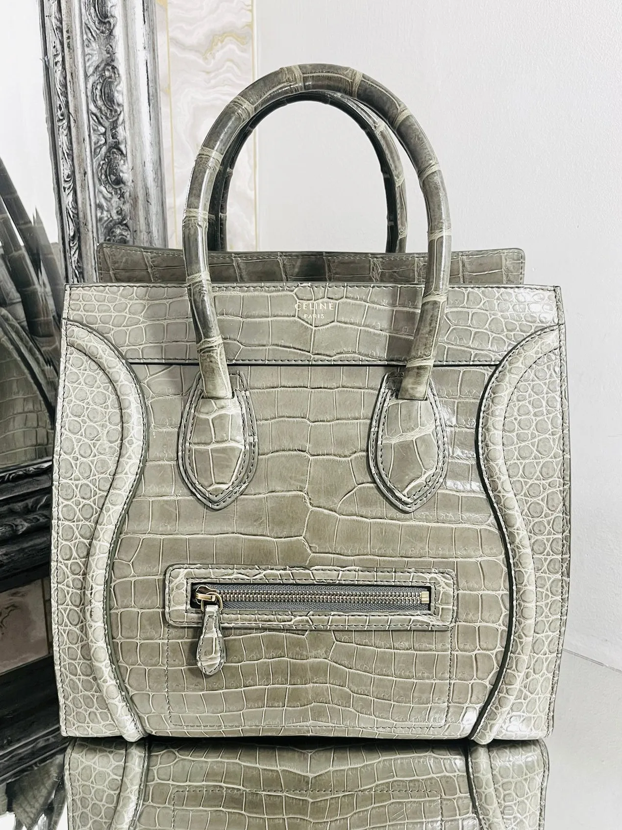 Celine Crocodile Skin Luggage Bag