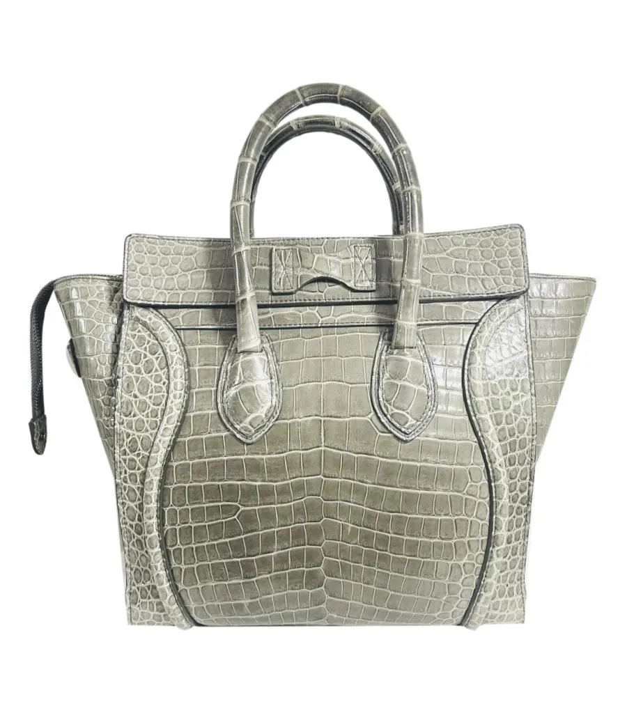 Celine Crocodile Skin Luggage Bag