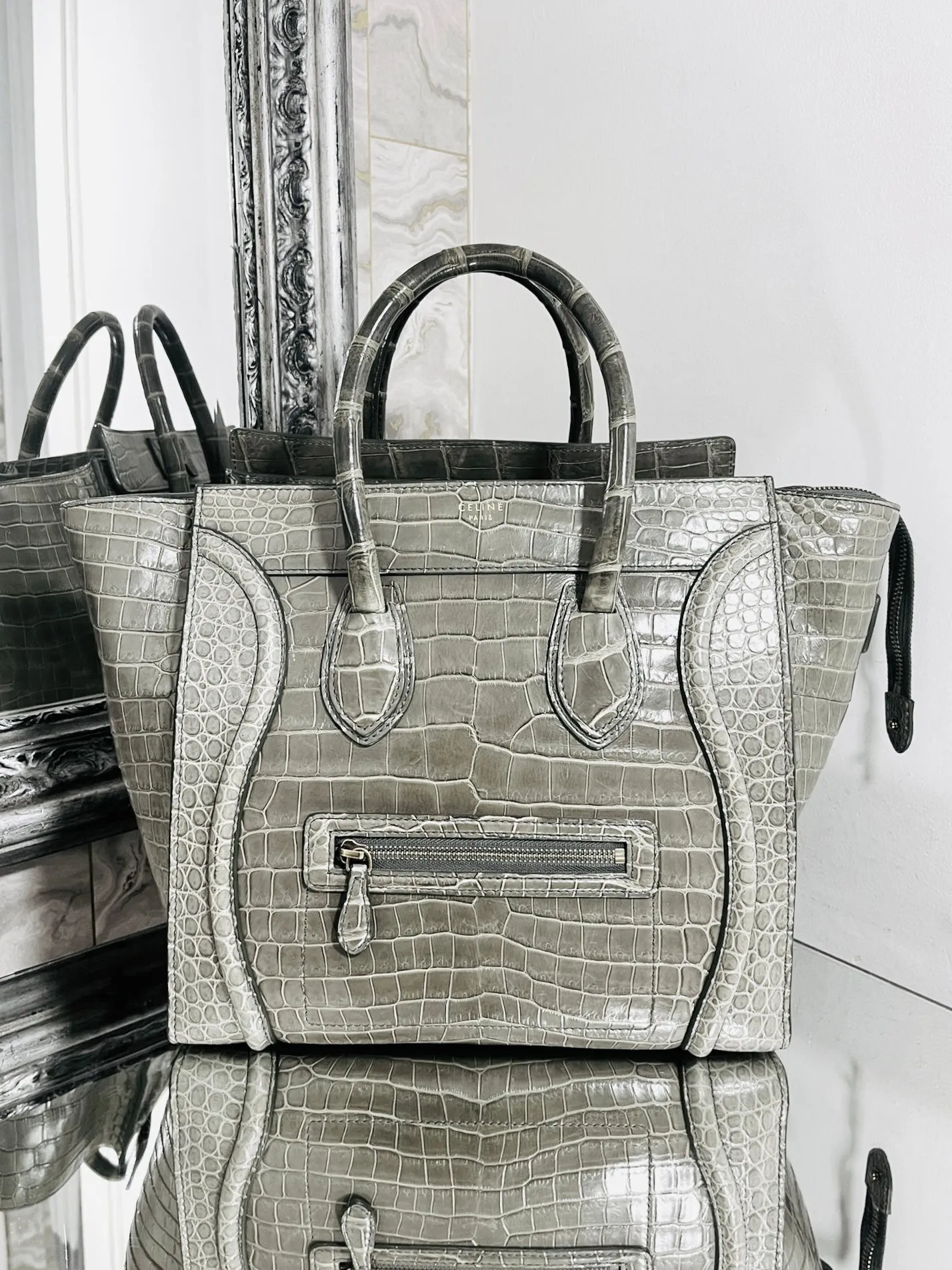 Celine Crocodile Skin Luggage Bag