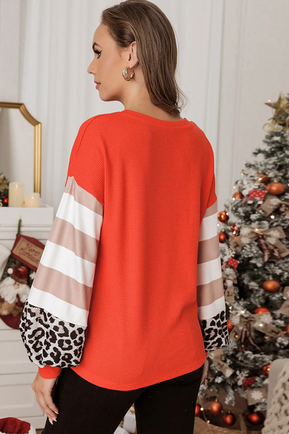 Christmas Waffle Knit Top