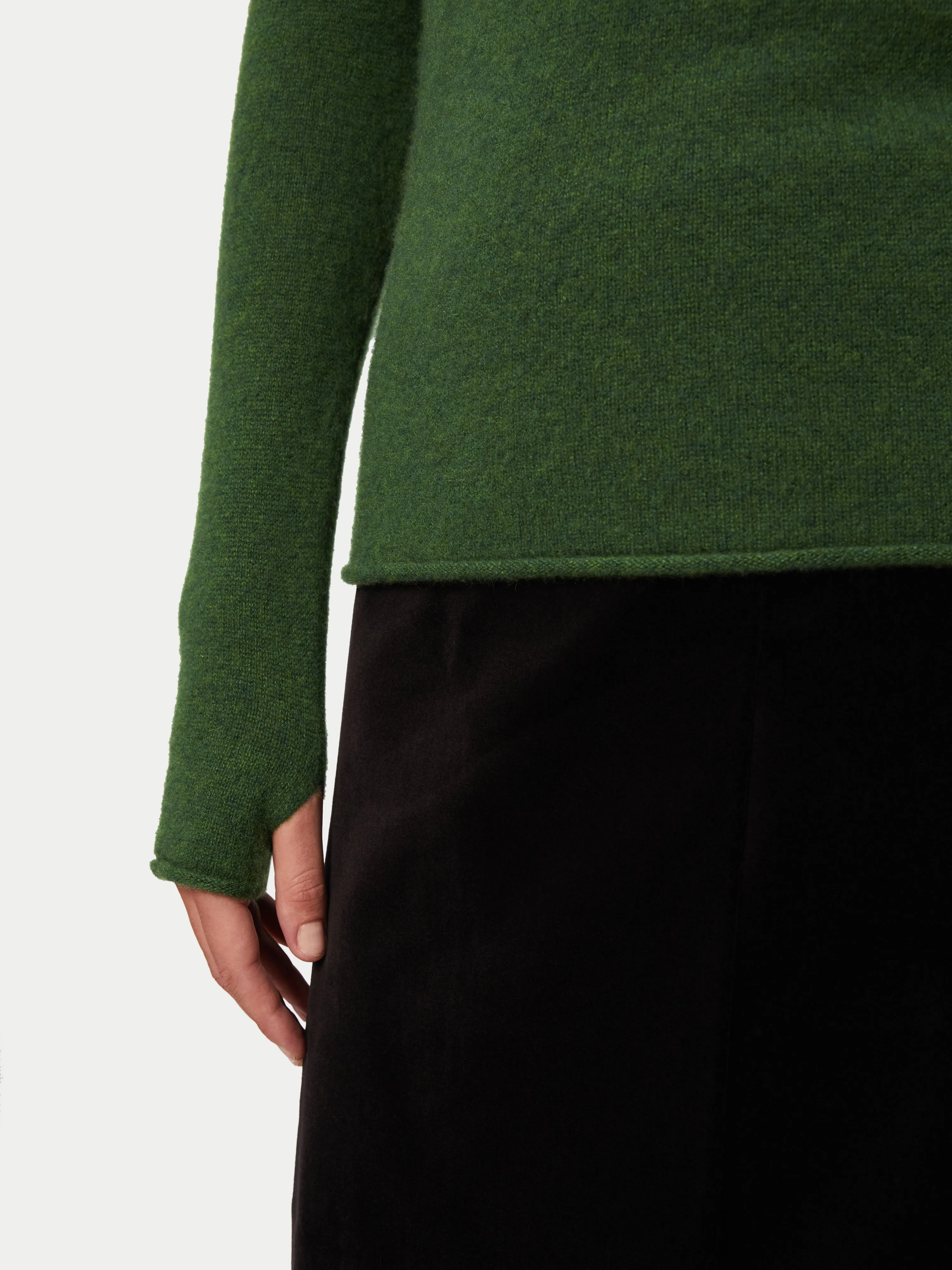 Cloud Cashmere Roll Neck | Green