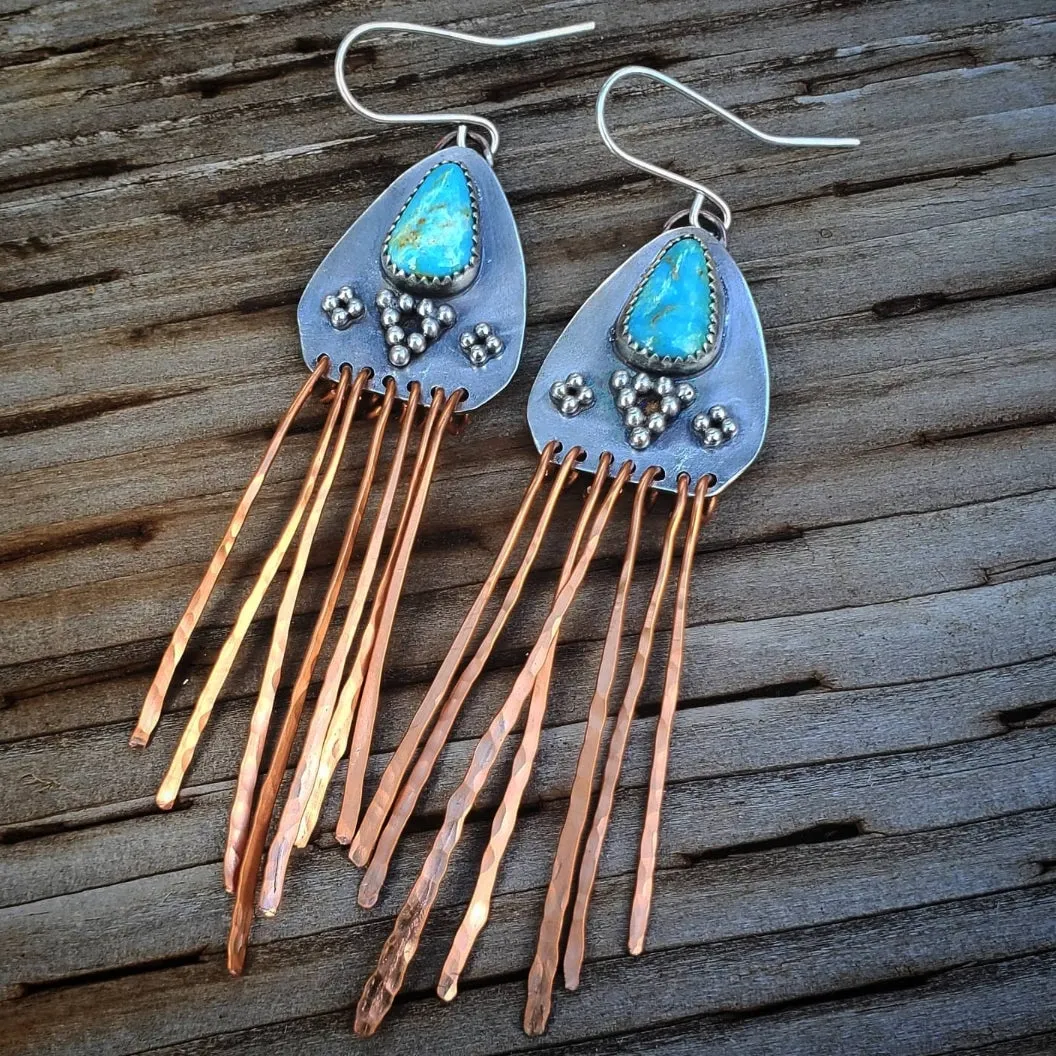 Copper Sun Wind Dancer Fringe Earrings