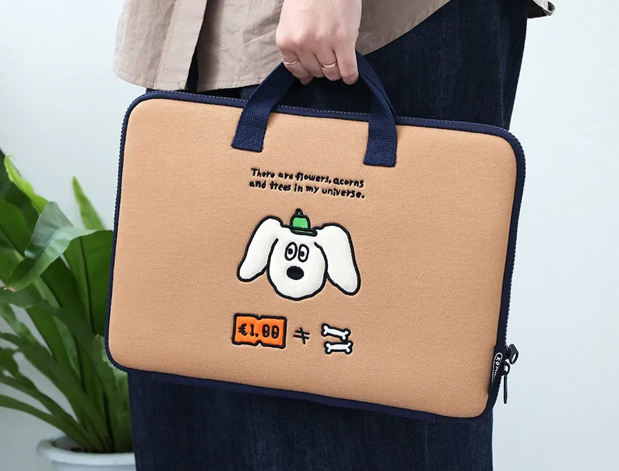 Cute Animal Characters 13 Laptop Sleeves Pouches Square Cases Covers Purses Handbags Briefcases Soft Protections Top Handle