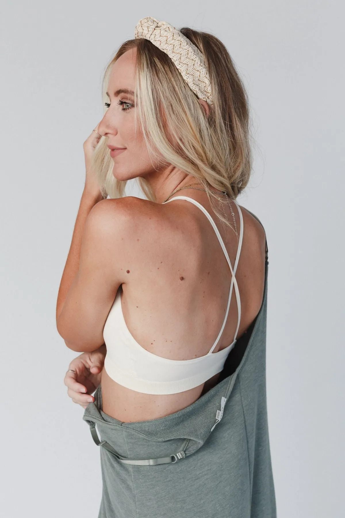 Double Take High Neck Bralette - Ivory