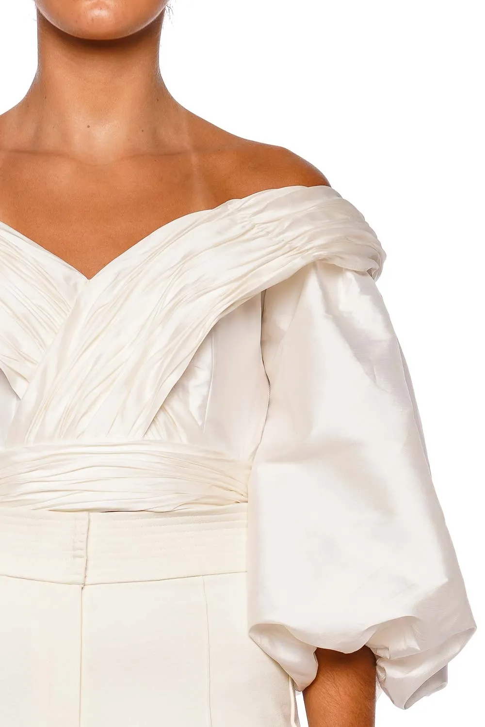 En Poesia Taffeta Off Shoulder Top