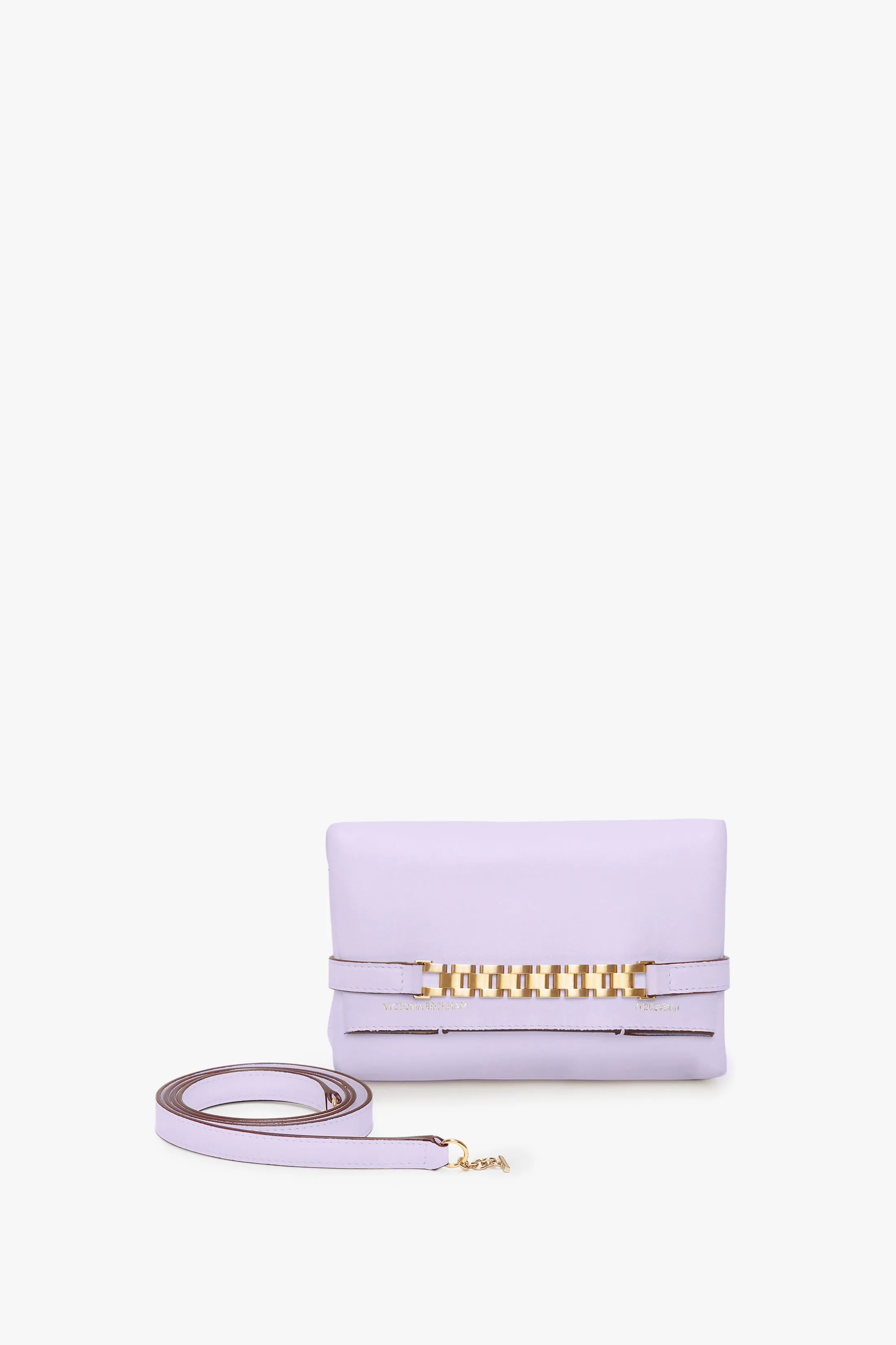 EXCLUSIVE Mini Chain Pouch With Long Strap In Lilac Leather