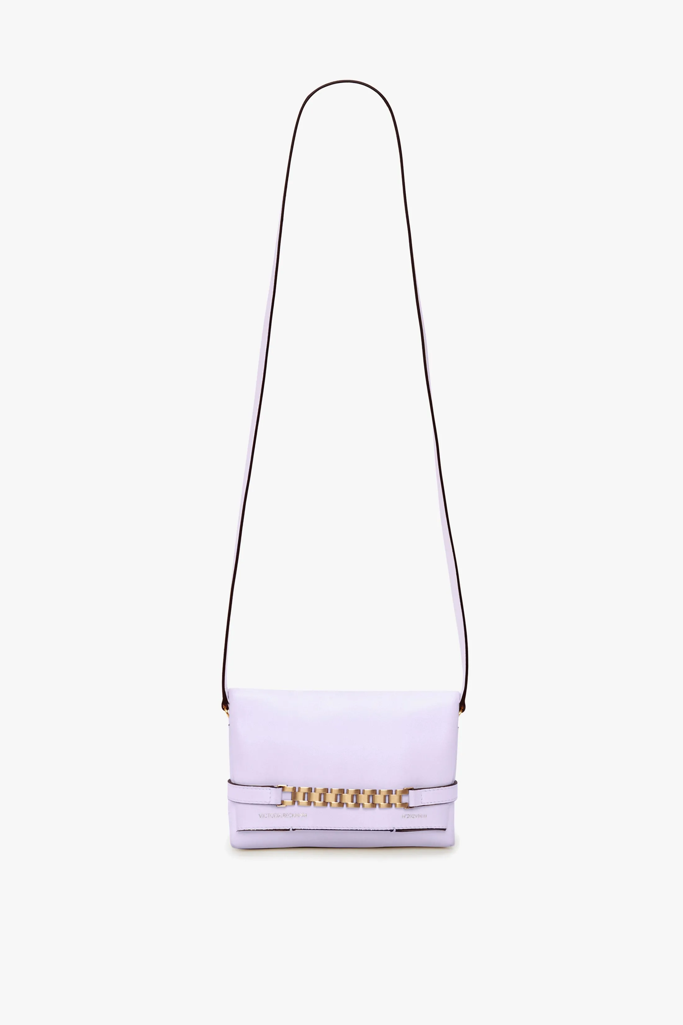 EXCLUSIVE Mini Chain Pouch With Long Strap In Lilac Leather