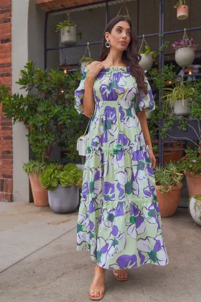 Floral Printed Off the shoulder Maxi Dress