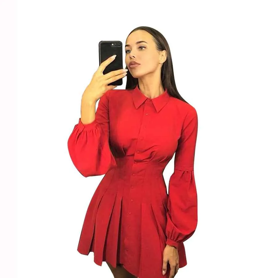 Flowy Long Puff Sleeve Off Shoulder Mini Dress