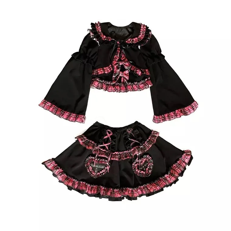 Harajuku style dark goth Loli bunny set