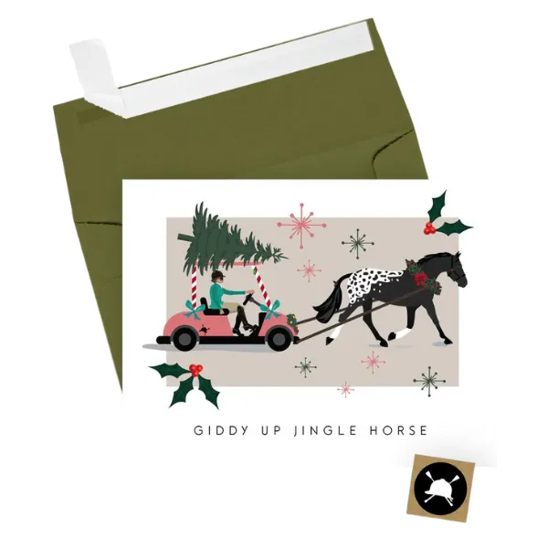 Hunt Seat Paper Co. 'Giddy Up Jingle Horse' Card