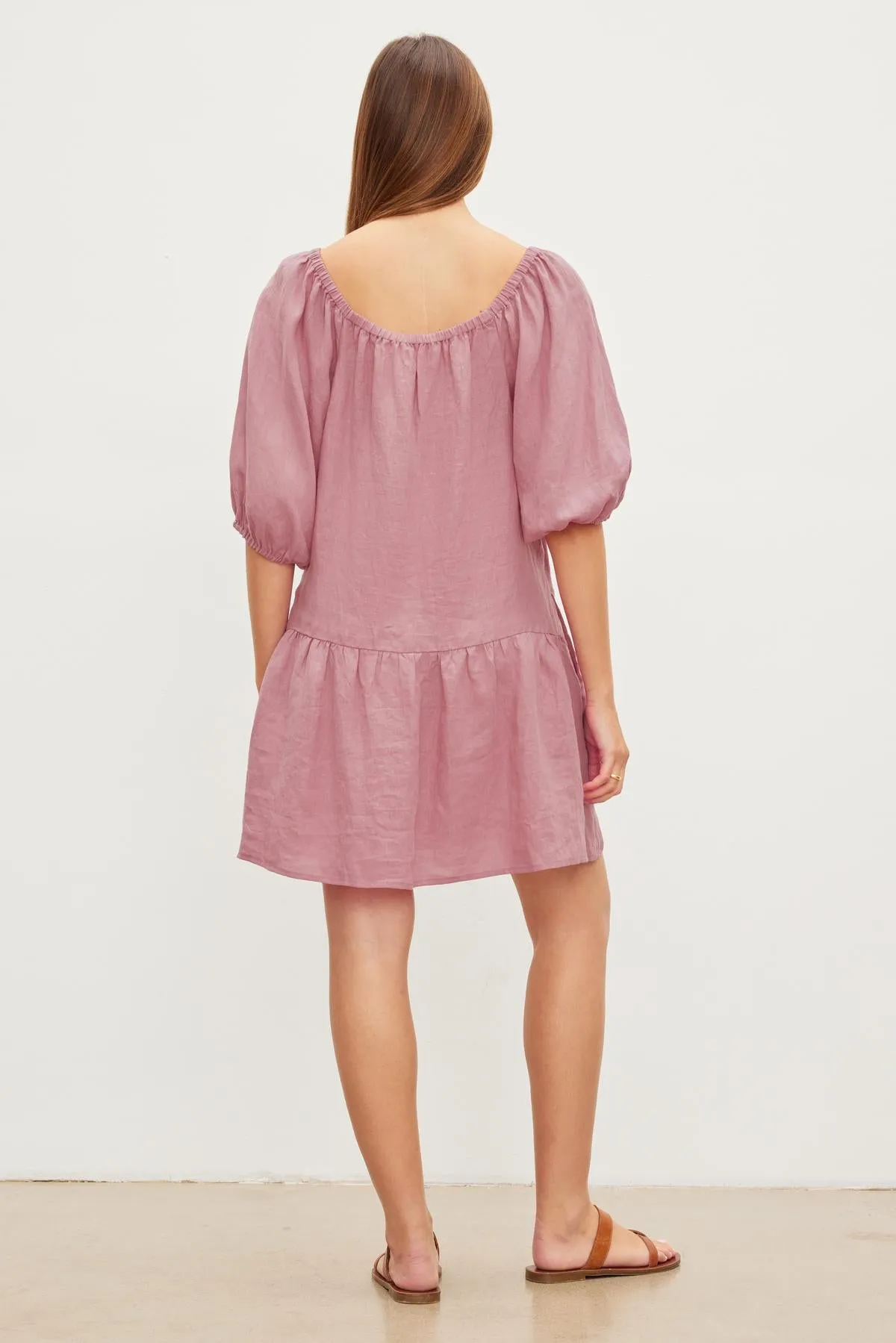 IRINA LINEN TIERED DRESS