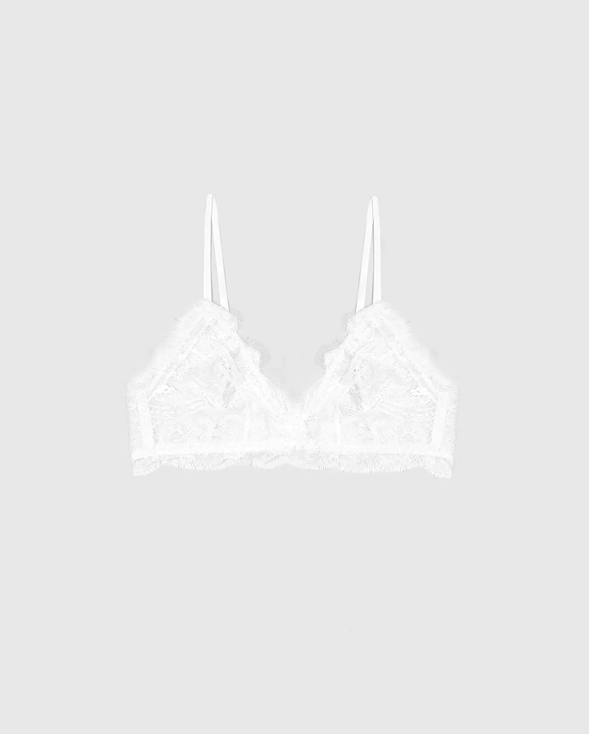 LACE BRA WITH TRIM / IVORY