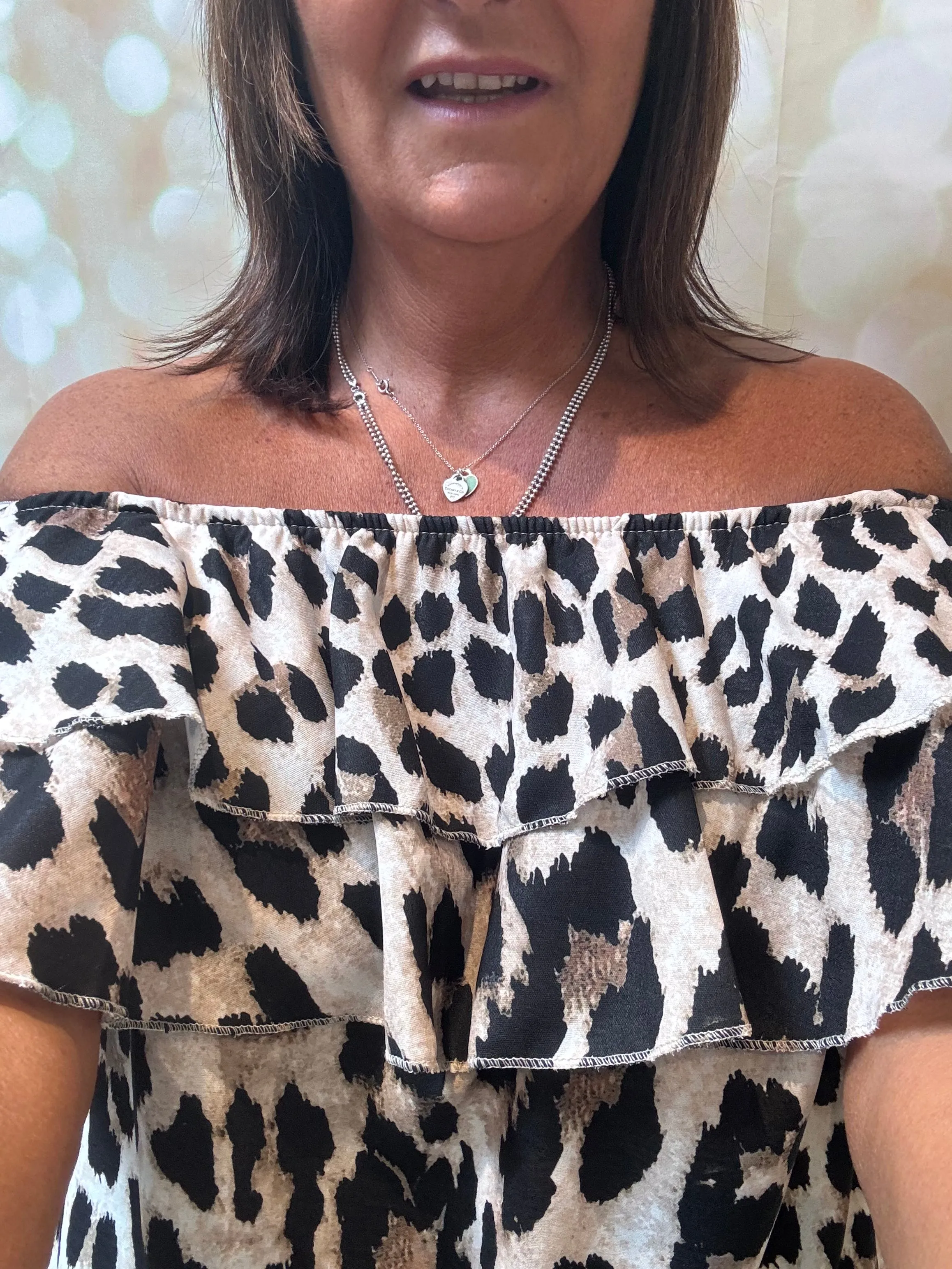 Leopard Bardot Top