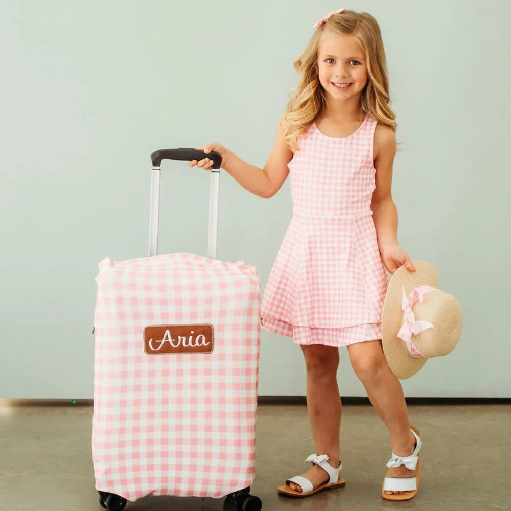 Luggage Cover - Pink Gingham