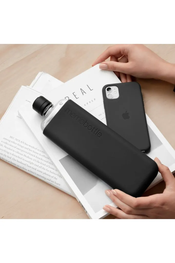 Memobottle - Slim Silicone Sleeve - Black all