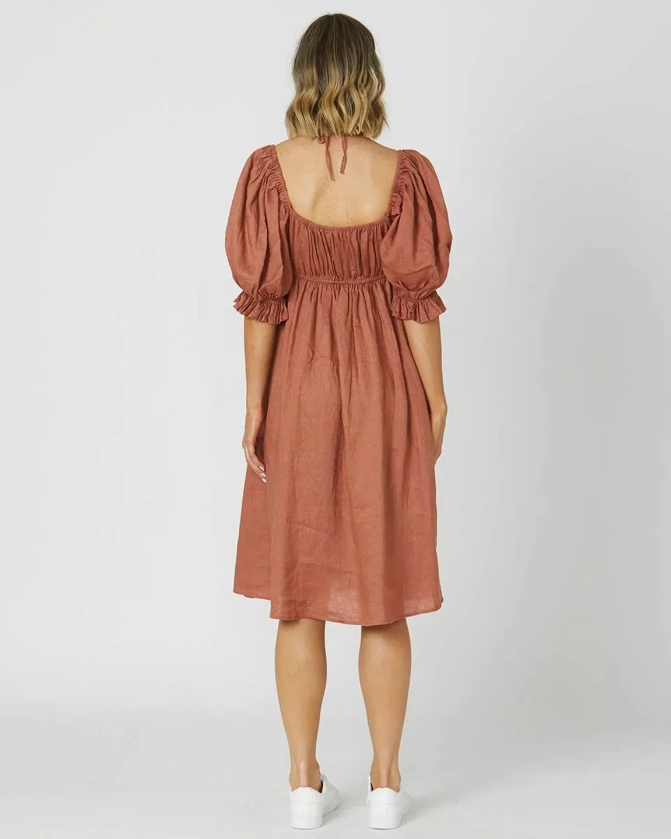 Mia Midi Dress Rosewood