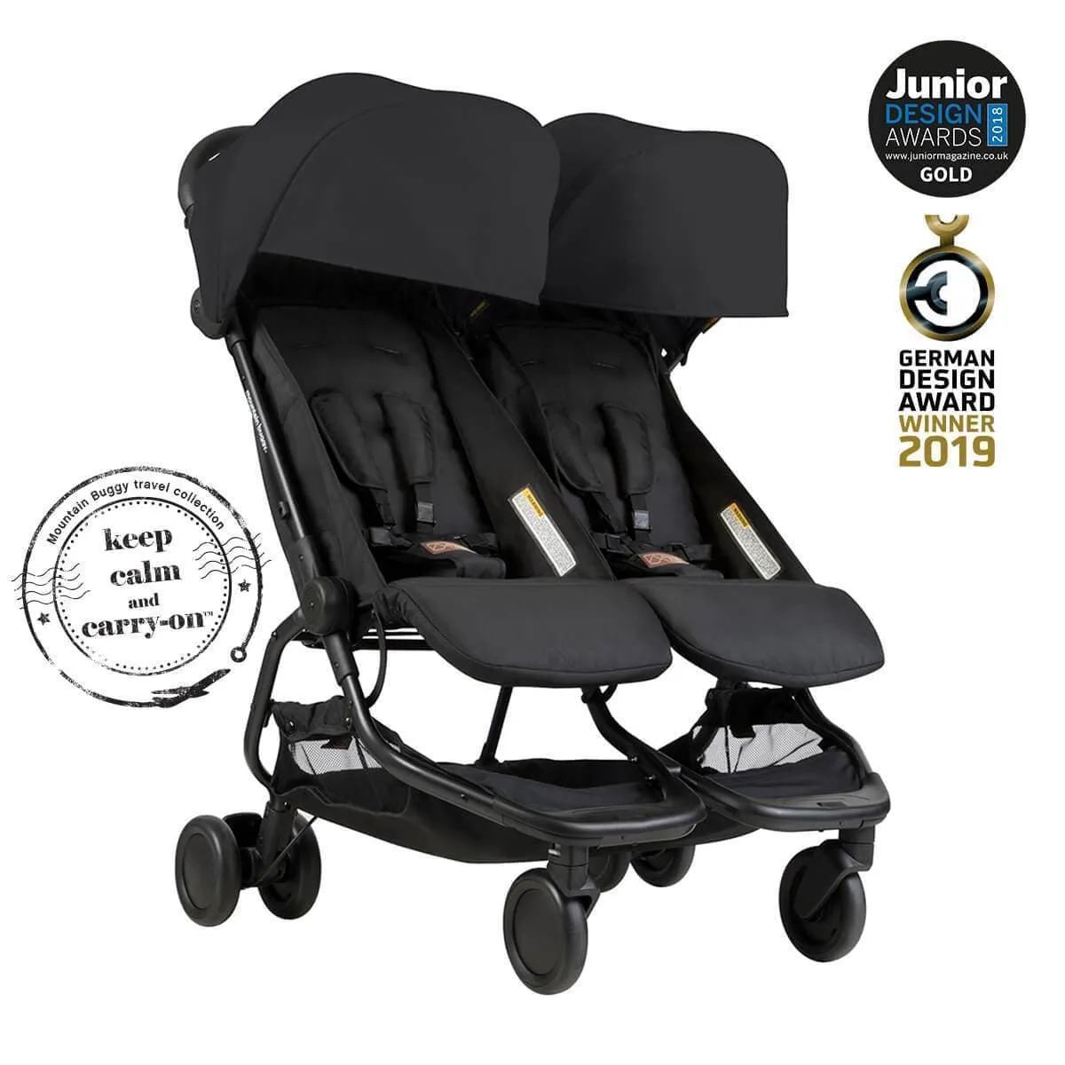 Mountain Buggy Nano Duo with 2x Sleeping Bags - Black