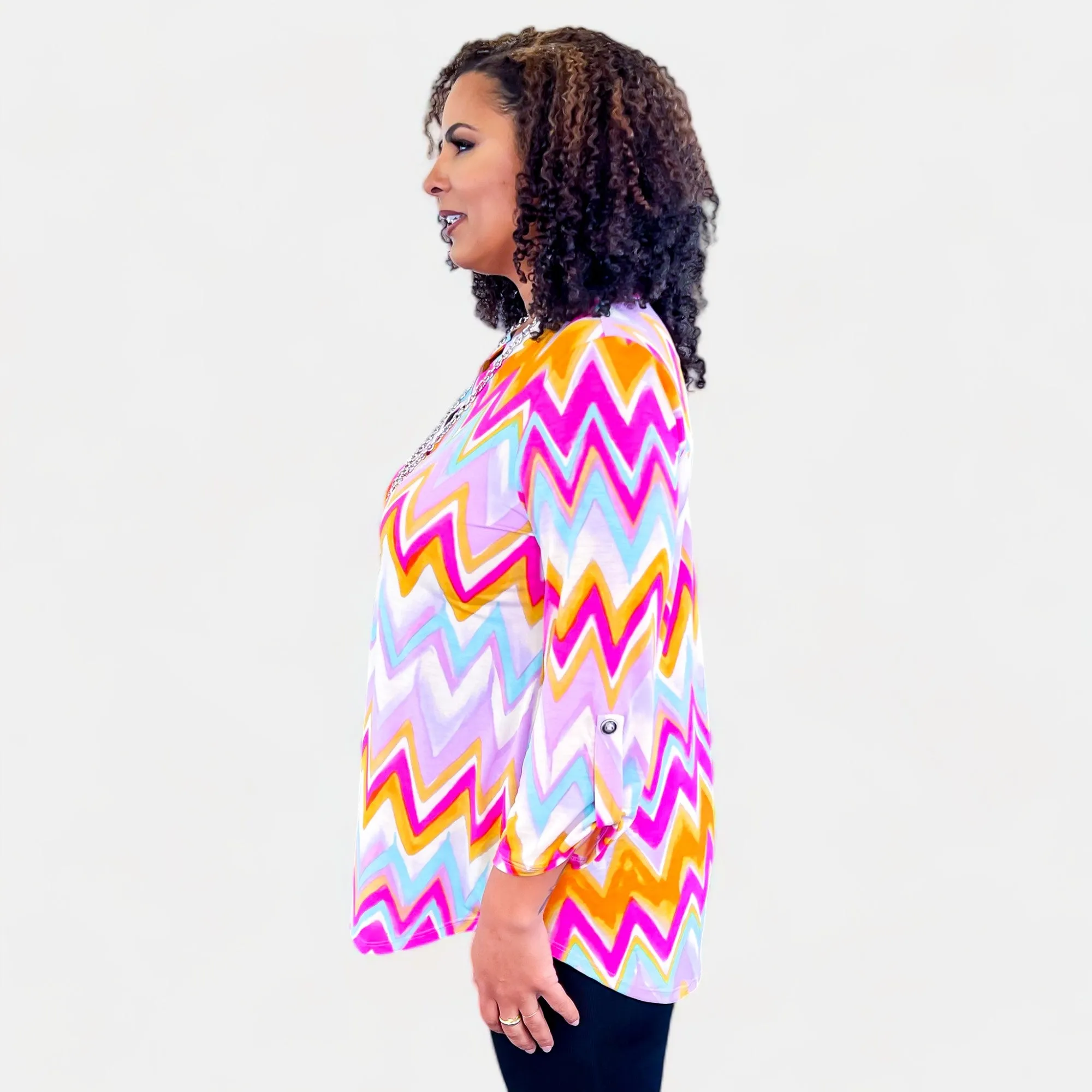 Multi Chevron Lizzy Top [NO RETURNS]