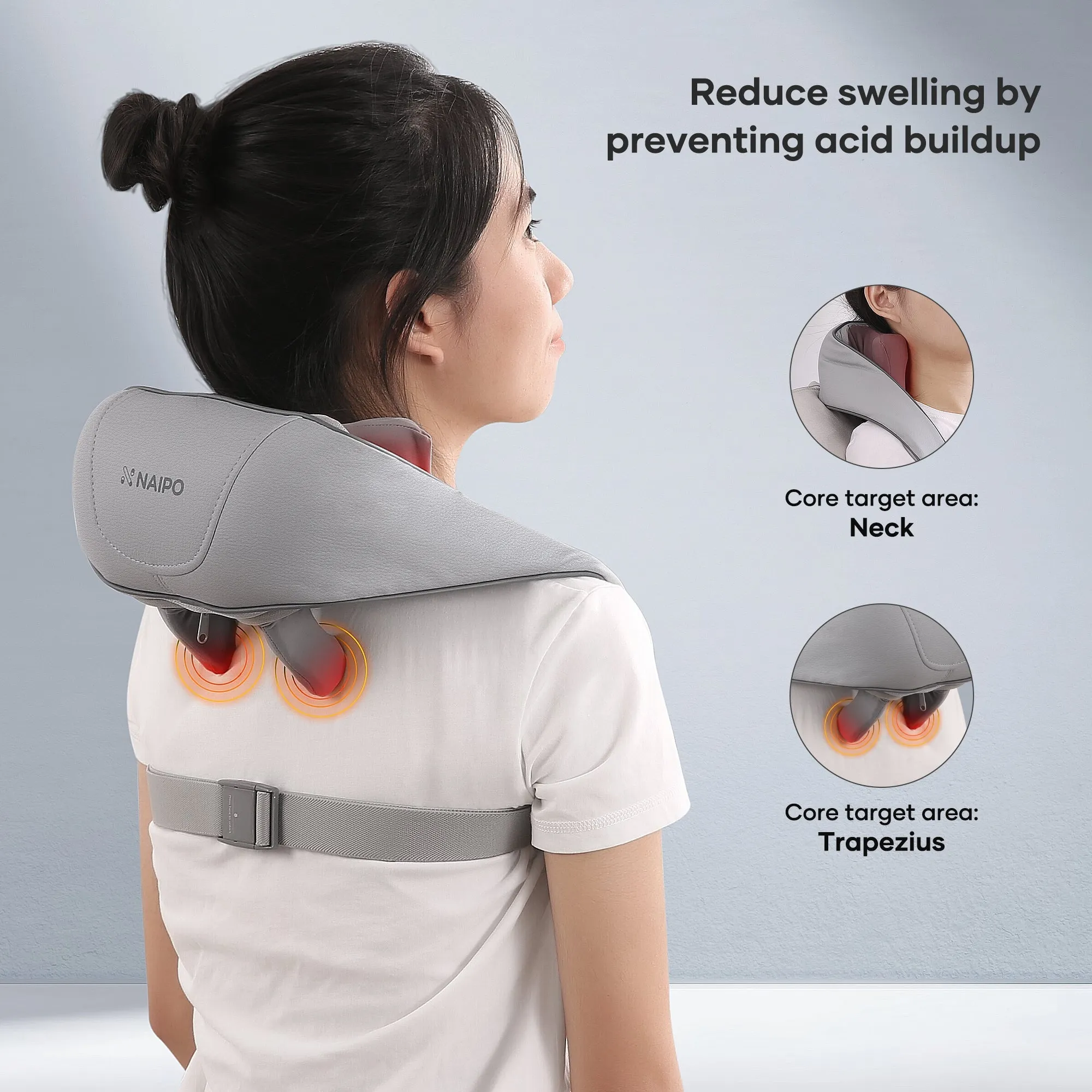 NAIPO oFree Shoulder Massager with Heat and Adjustable Straps