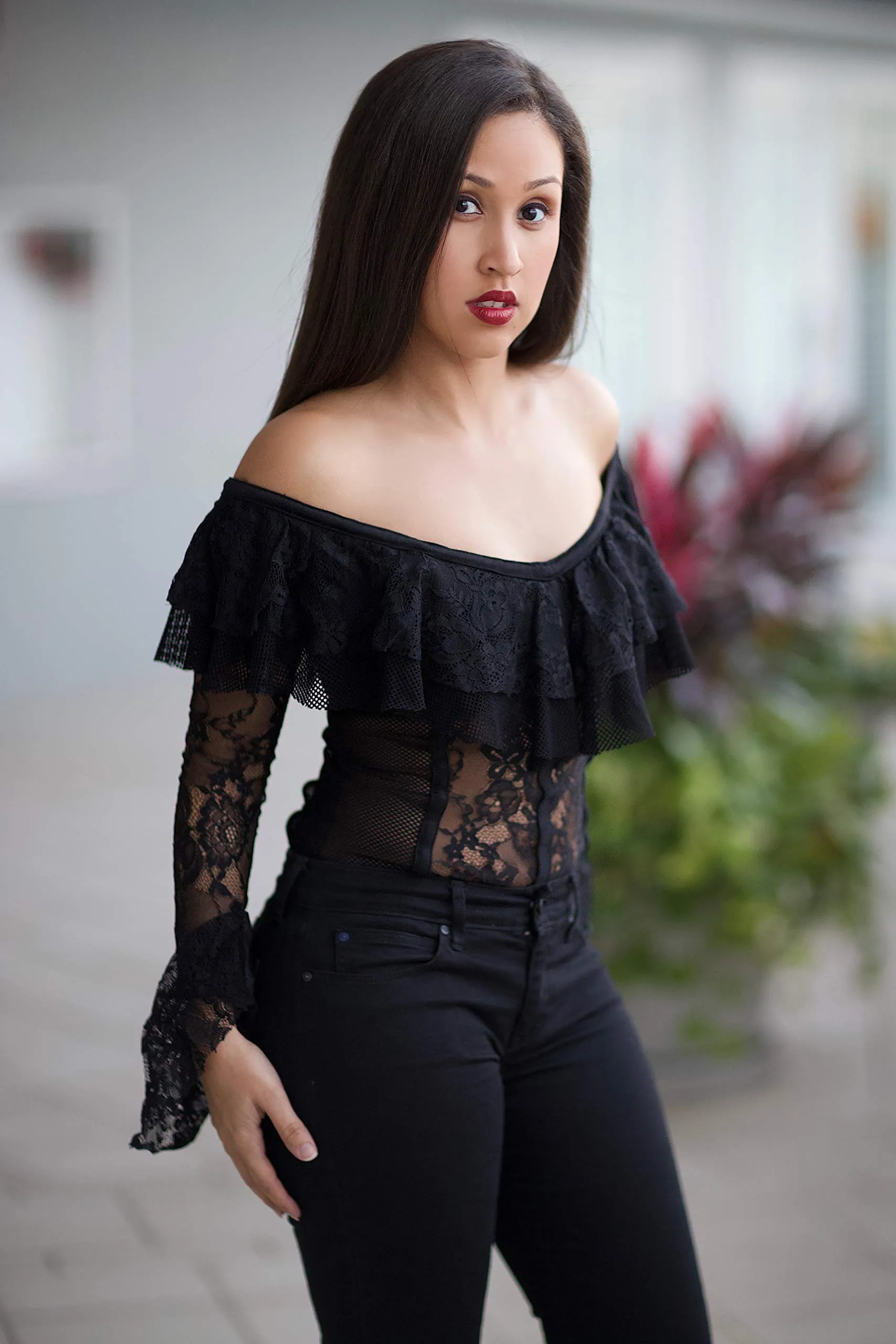 Nikita Off Shoulder Bell Sleeve Lace Bodysuit