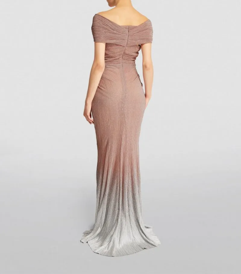 OL000507JL35 Spray ombre off the shoulder gown