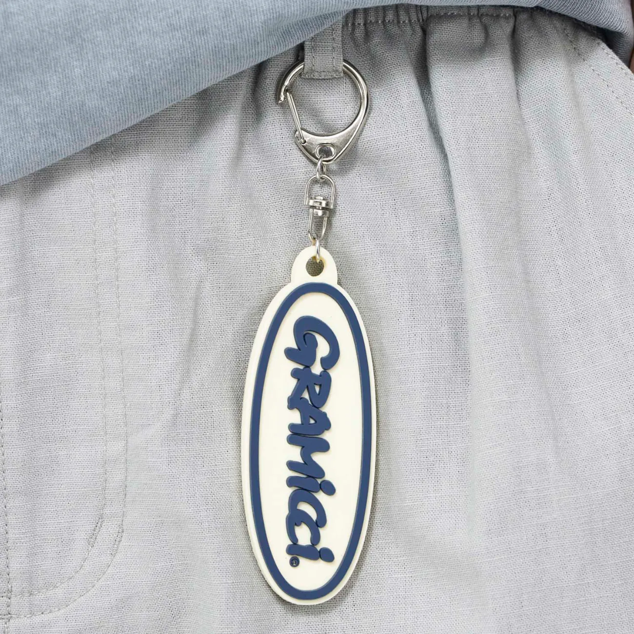 Oval Key Ring - Off White