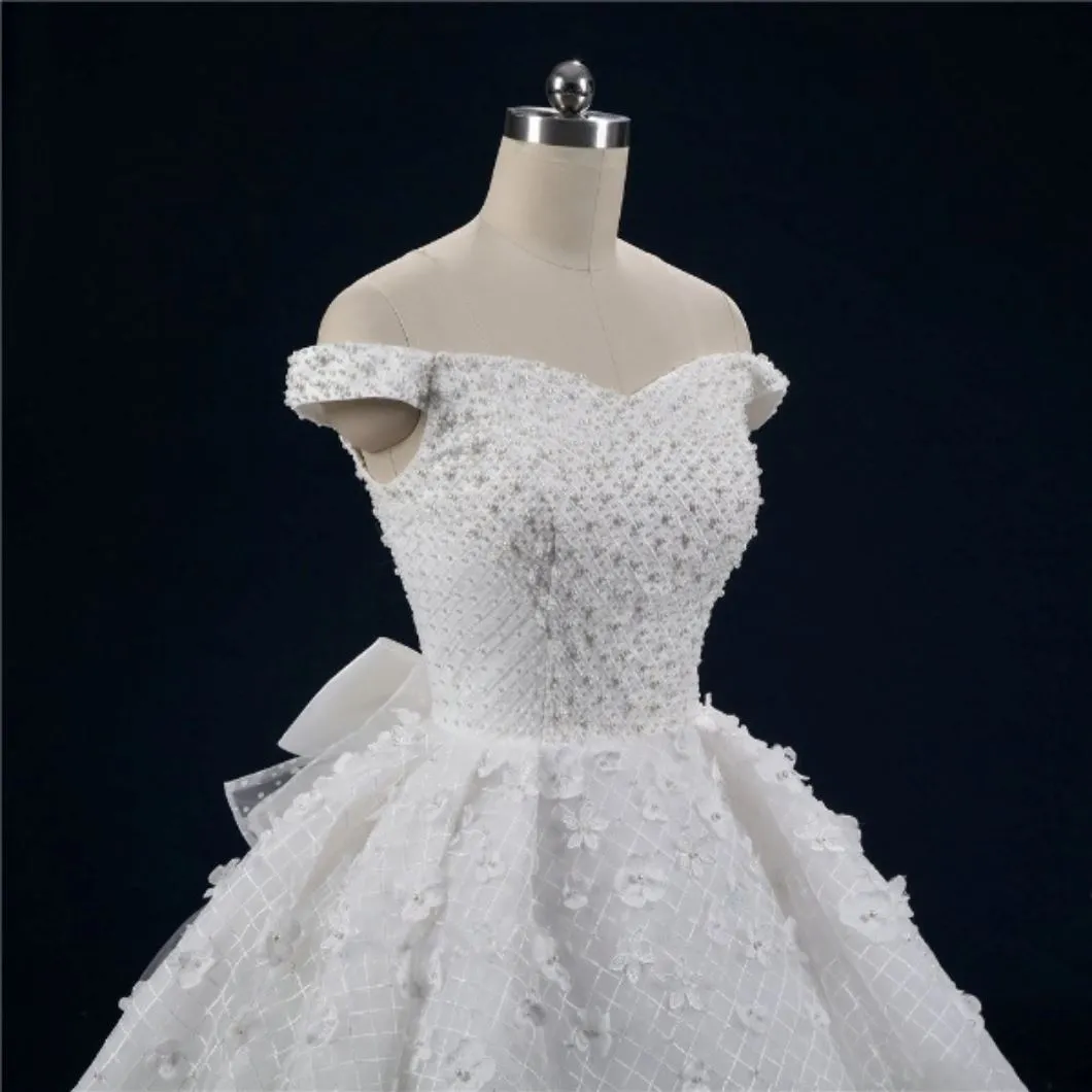 Pearled Ball Gown Wedding Dress