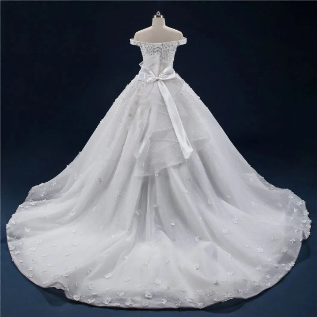 Pearled Ball Gown Wedding Dress