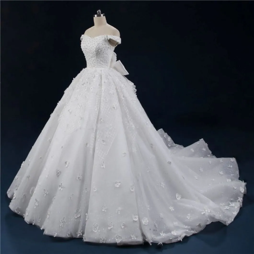 Pearled Ball Gown Wedding Dress