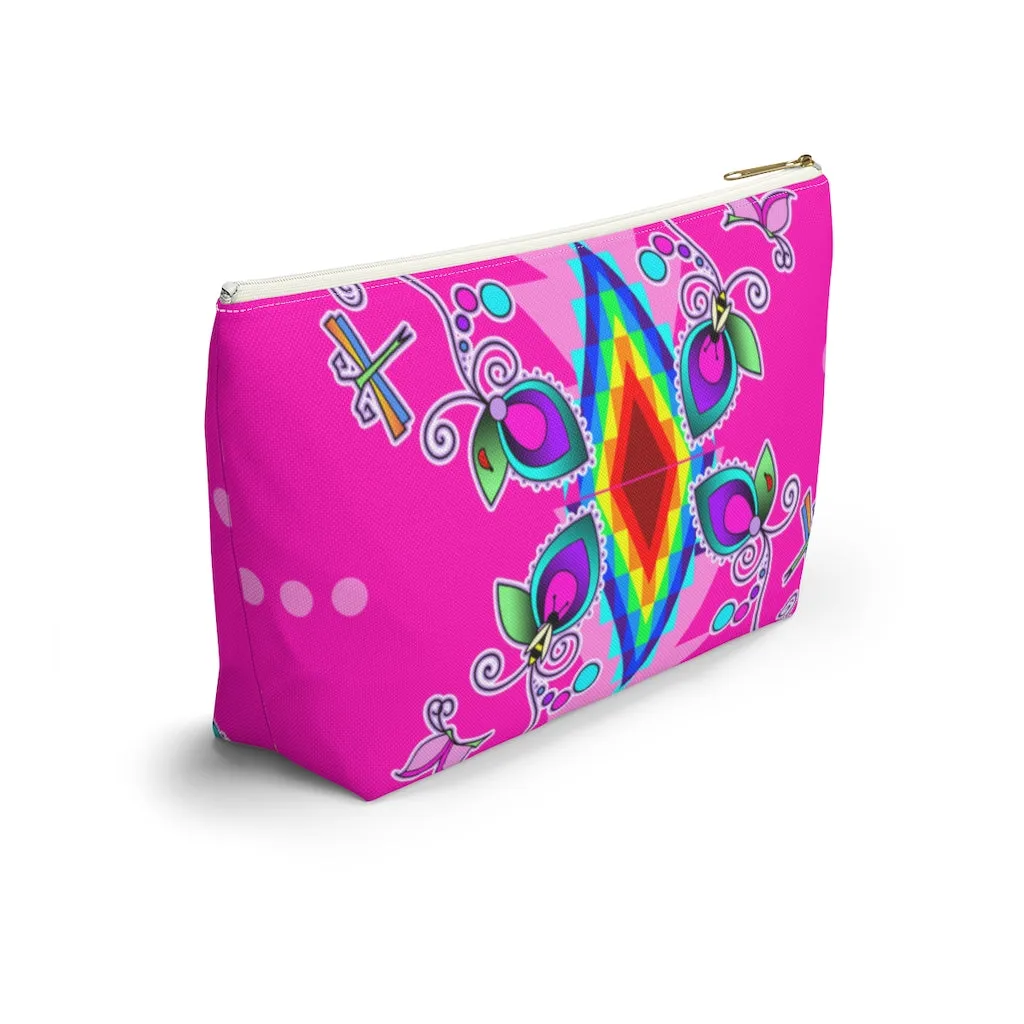 Pink Floral Accessory Bag