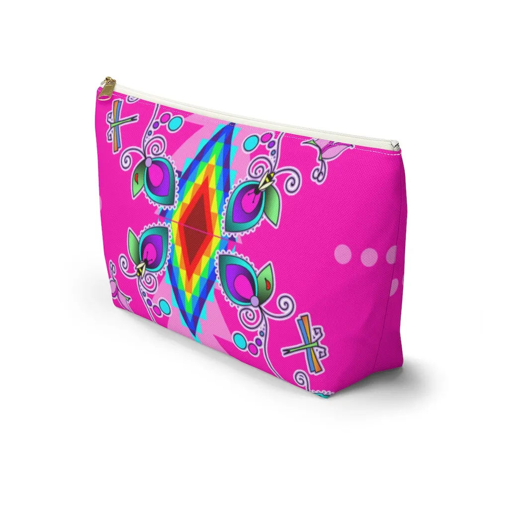 Pink Floral Accessory Bag