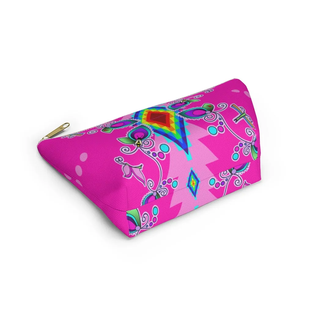 Pink Floral Accessory Bag