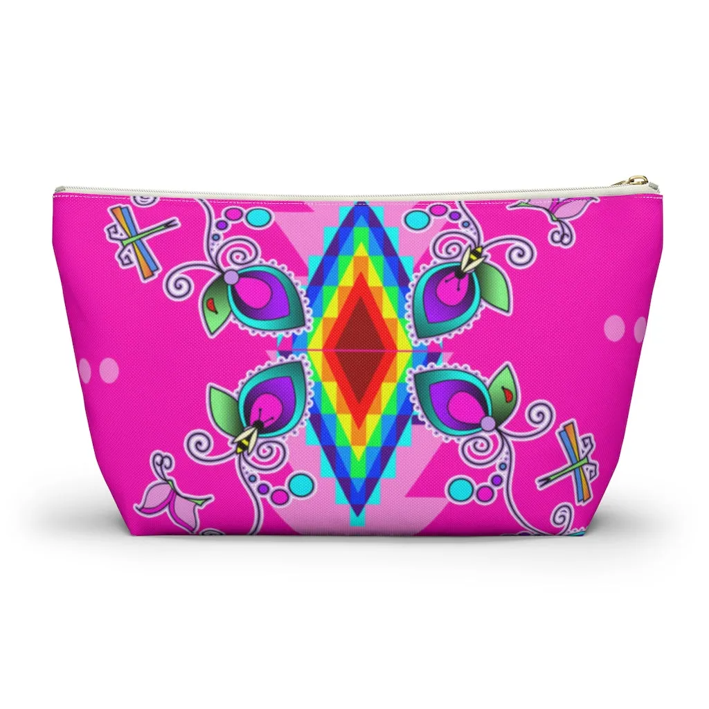 Pink Floral Accessory Bag