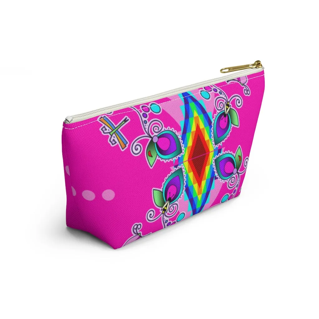 Pink Floral Accessory Bag