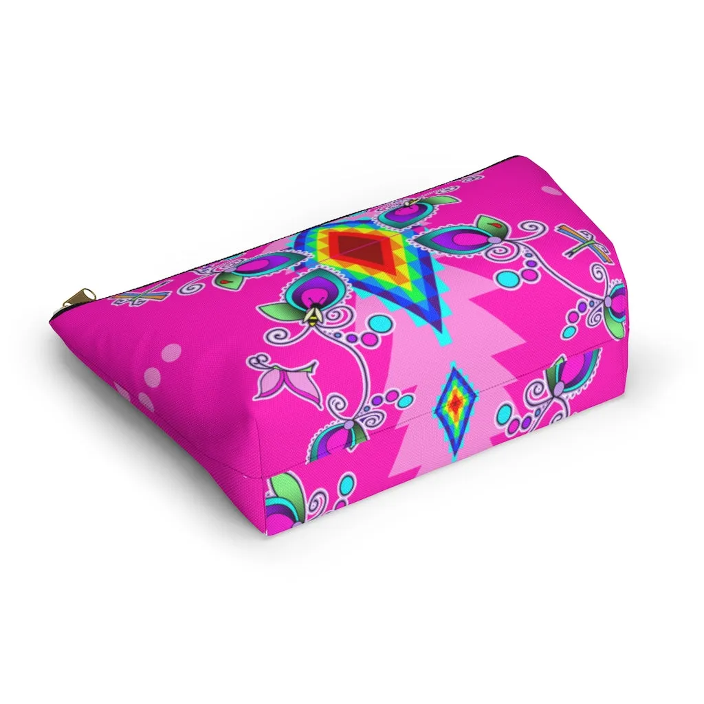 Pink Floral Accessory Bag