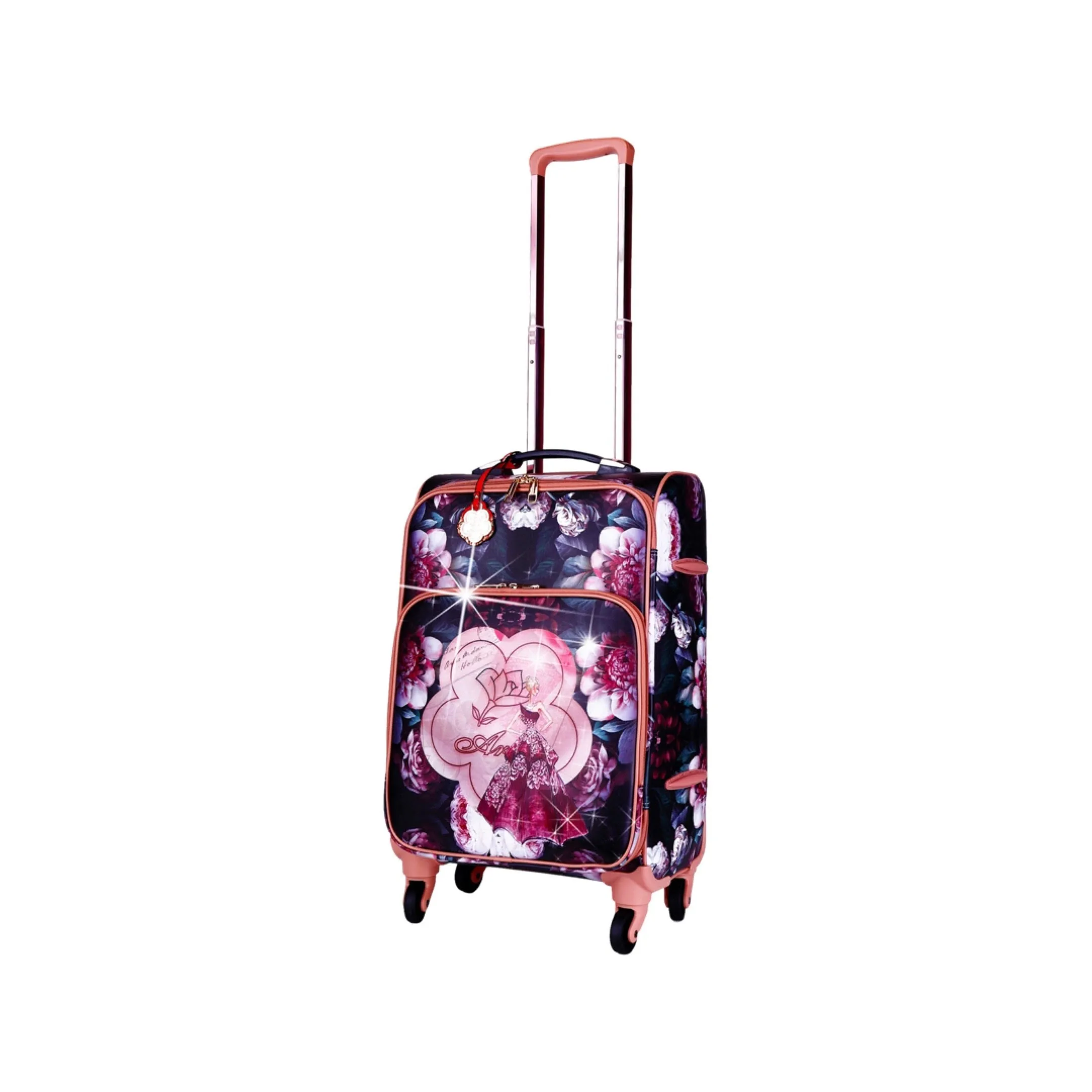 Queen Arosa Carry-On Vegan Leather Luggage with Spinners