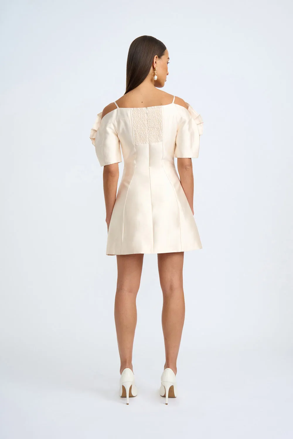 Ramira Off Shoulder Mini Dress - Champagne