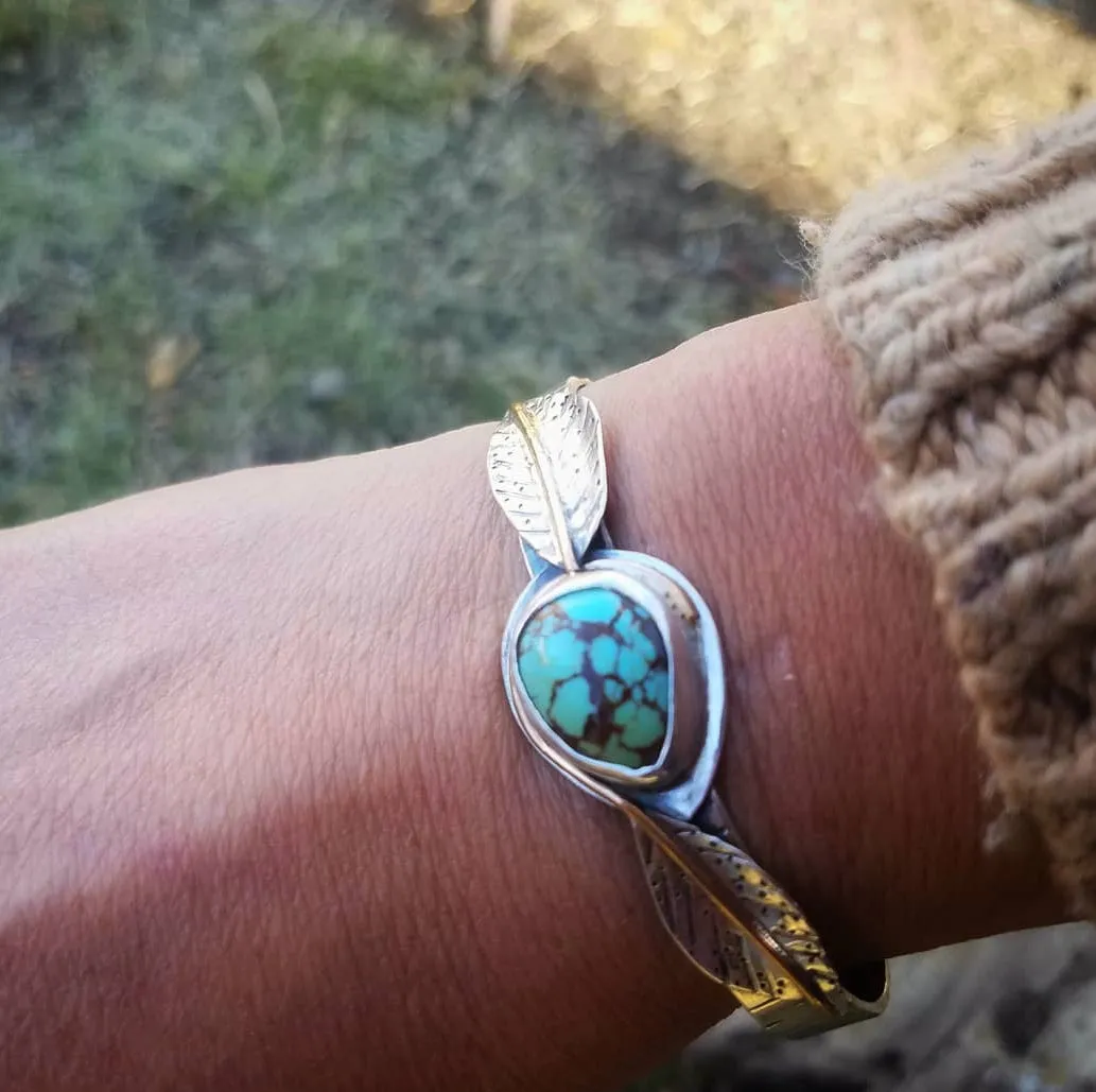 Royston Turquoise Leaf Cuff